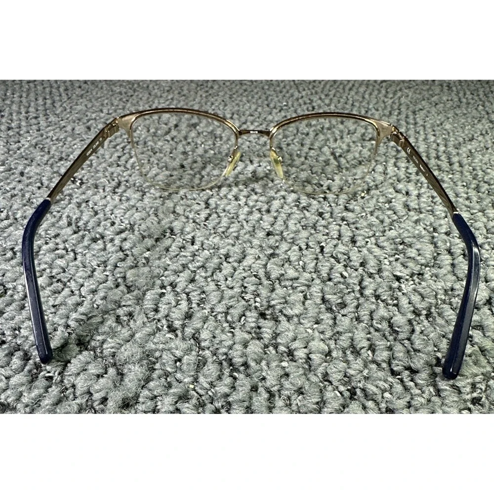 Escada Eyeglasses FRAME ONLY VESB01K 0H60 Blue/Gold 52-18-135‎ Metal